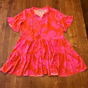 Petal & Pup Pink and Red Floral Dress - size Medium NWOT